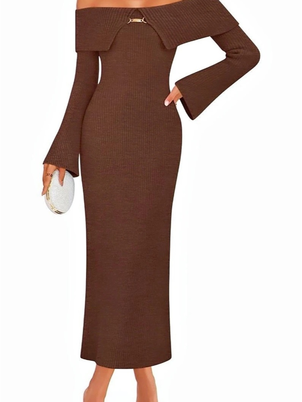 Off The Shoulder Bodycon Sweater Dress